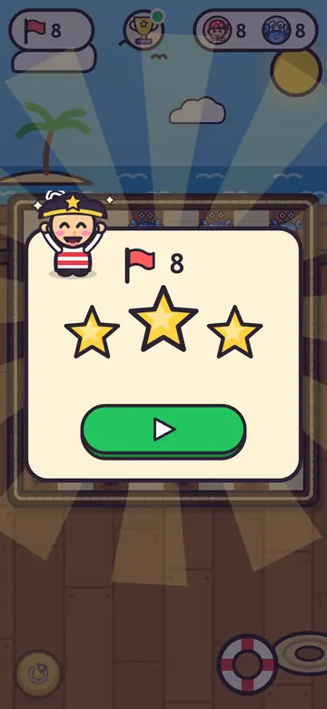 Pirate Checkers — level complete