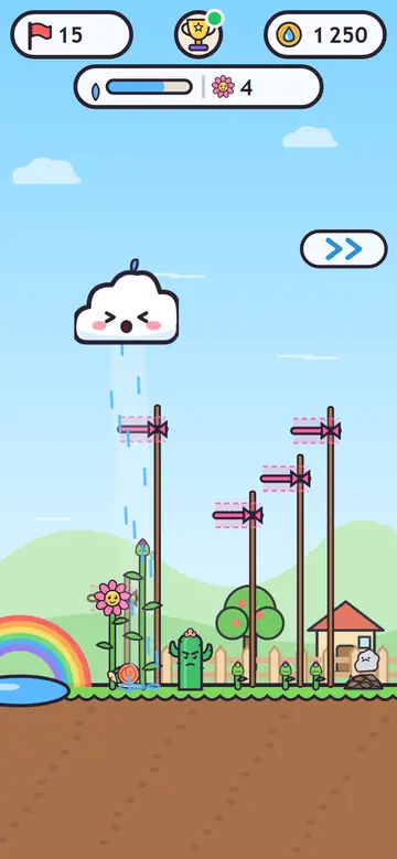 Cloud Gardener — tijdens het spelen