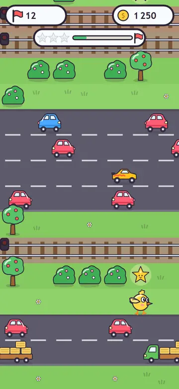 Piou Crossing — w trakcie gry